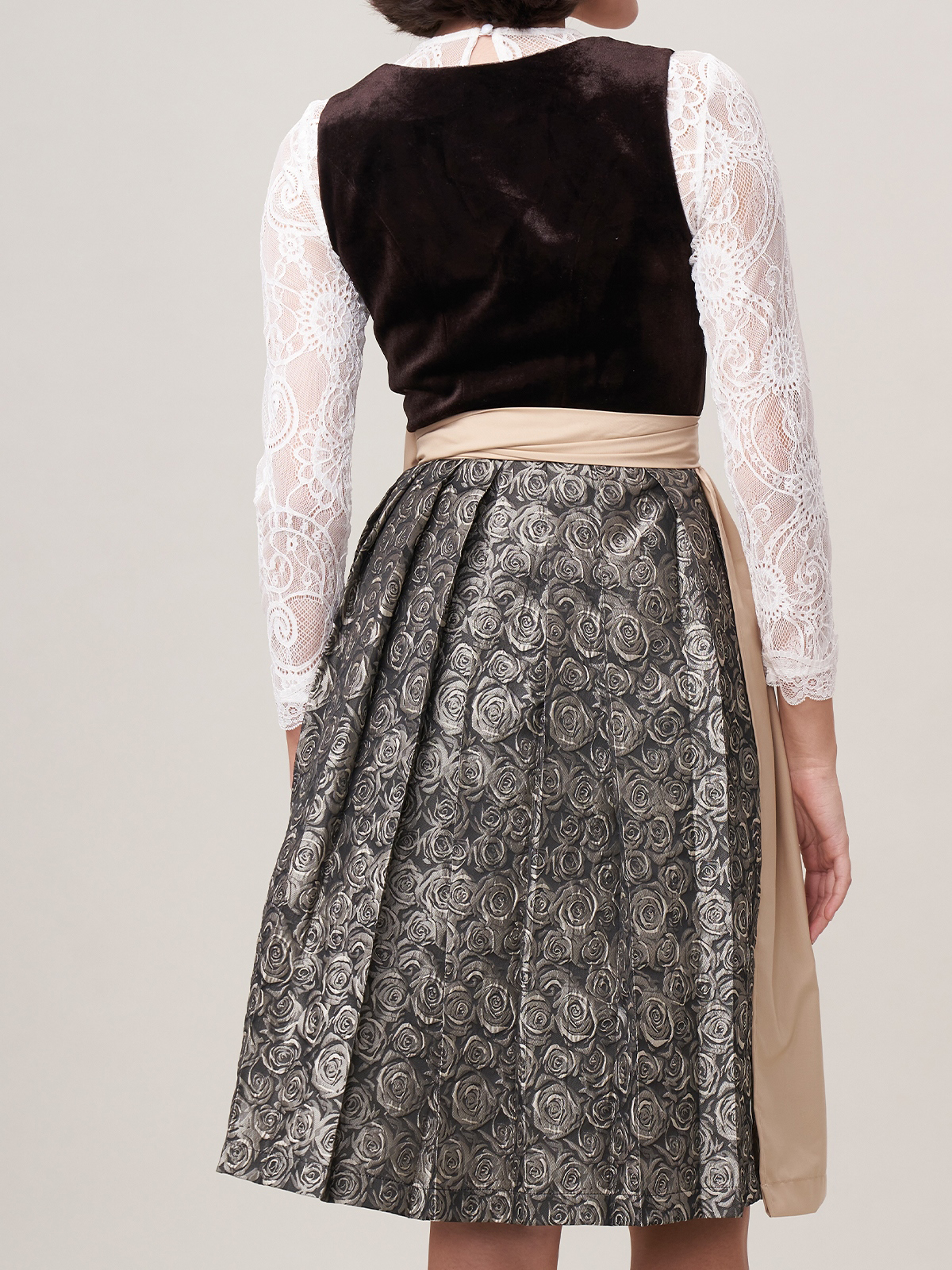 Dirndl-Bluse Langarm in Braun
