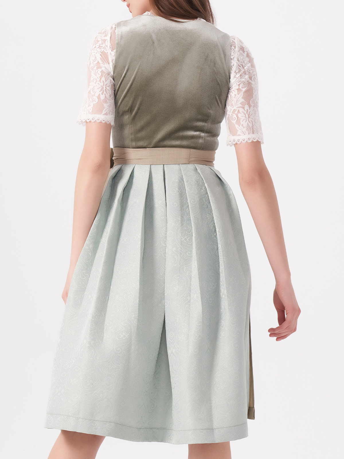 Dirndl in Grün und Rosa